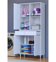 Eliusta Vellum Beyaz Dolap 80x173x32,5 cm Ebatlarında Çok Fonksiyonlu 80 cm Genişlikte Banyo Dolabı
