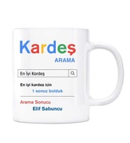 Kişiye Özel İsimli Arama Motoru Kupa Bardak - Kardeş