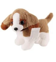 Sesli Peluş Köpek - 2309033 - Kahverengi-Beyaz