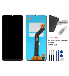 Tkgz - Tecno Spark 6 GO Uyumlu Lcd Ekran Dokunmatik -A- Kalite + B-7000 + TAMİR SETİ