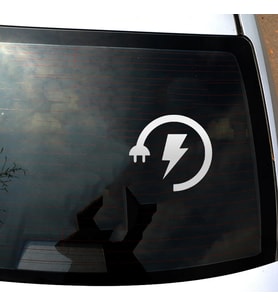 Araba Sarj Uyarısı Arka Cam Elektrikli Araba Sticker Etiket 14 CM Beyaz Renk