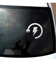 Araba Sarj Uyarısı Arka Cam Elektrikli Araba Sticker Etiket 14 CM Beyaz Renk
