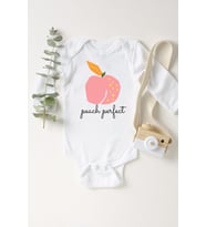 Unisex Bebek Beyaz Şeftali Uzun Kollu Çıtçıtlı Body