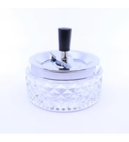 Hauser Bas-Çevir Şeffaf Cam Küllük (Beyaz)