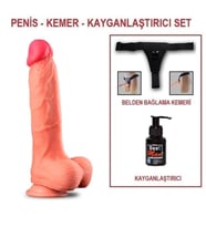 LilituShop Yeni Nesil Çift Katmanlı Belden Bağlamalı 25 cm Realistik Dildo Penis