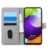 Microsonic Samsung Galaxy A52s Kılıf Fabric Book Wallet Gri