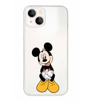 Apple iPhone 13 Mini Uyumlu Kapak Mickey Mouse Tasarımlı Şeffaf Silikon Kılıf