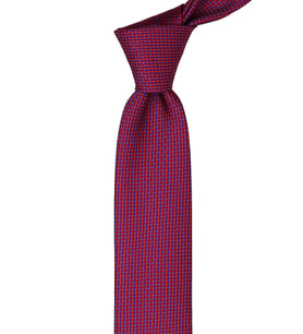 Kırmızı Nokta Desen Slim Kravat SK7333