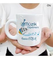 Kişiye Özel Müzik Öğretmeni ve Resimli Öğretmenler Günü Kupa Bardaklar
