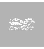 Beep Beep Araba Sticker siyah 17x8 CM (Beyaz)