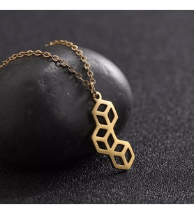 Kişiye Özel 925 Ayar Gümüş Küp Kolye (Gold)