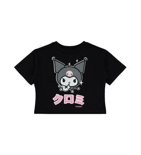 Kuromi 2-5 Yaş Tişört - Siyah