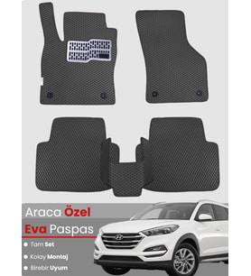 HYUNDAİ TUCSON (2015-2020) Uyumlu EVA Paspas Tam Set–Araca Özel,Kolay Montaj,Su Geçirmez