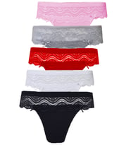 5li Kadın Dantelli Bikini Külot Pamuklu Arkası Düz Kaliteli FND (Karışık)