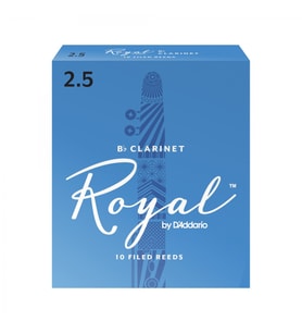 D'Addario RCB1025 Royal Bb Klarnet Kamışı No: 2.5 (Orta Seviye/Eğitim) - 10'lu Paket  Standart Sertlik, Turuncu Kutu Kalitesi ve Dengeli Tını