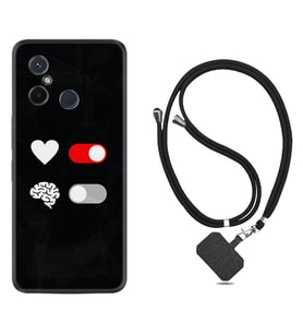 Xiaomi Redmi 12C Kılıf Silikon Boyun Askılı İpli Desenli Silikon Love Brain 1722