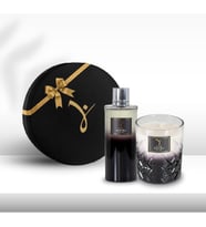 Delicate Black 300gr Mum & Delicate Black Kolonya 250ml Hediye Seti (Siyah)