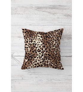 Leopar Desenli Çift Tarafı Baskılı Gizli Fermuarlı Yastık Kılıfı Kırlent Koltuk Yastık Kılıfı