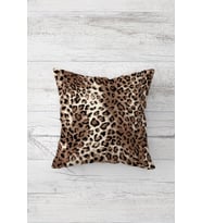 Leopar Desenli Çift Tarafı Baskılı Gizli Fermuarlı Yastık Kılıfı Kırlent Koltuk Yastık Kılıfı