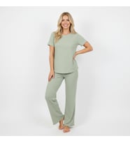Kadın Jakarlı Açık Yeşil Renk 3'lü Set Pijama Takımı BB2313
