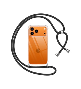Teknomoda Apple iPhone 17 PRO MAX Kılıf Boyun Omuz Askılı iPli Anti Şok Korumalı Şeffaf Silikon Siyah iPli