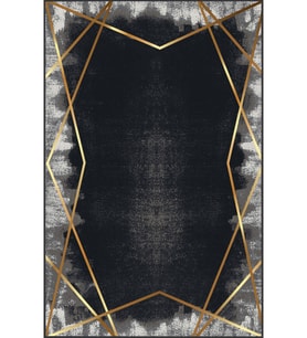 Eliana Home Baskılı, Yıkanabilir Kaymaz Taban Salon Halısı LNA0071-SD401 100x150 cm (Siyah)