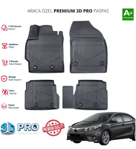 COROLLA ARACA ÖZEL 3D PASPAS 2013 2014 2015 2016 2017 2018