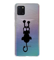 Samsung Galaxy Note10 Lite Çizgi Kedi Tasarımlı Şeffaf Kılıf
