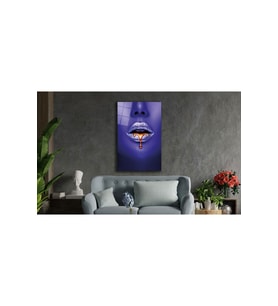 Miyrem Glasses Collection -A1^#  Kadın Mor Renk Dikey Cam Tablo (Çok Renkli)
