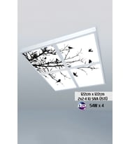 124cm X 124cm-dörtlü- Led-sıva Üstü-216watt-baskılı Led Panel-büyük Alan Aydınlatma-a+