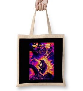 Godzilla Retro Godzilla Alien Bez Çanta Uzun Saplı