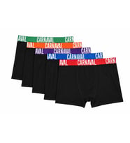 Erkek Boxer 5’li Paket Pamuklu Likralı Siyah Renkli Bel Lastikli