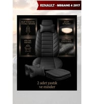 renault megane 4 2017 Koltuk ve Kılıf uyumlu Siyah Minder Yastık Lüks 2 Minder 2 Yastık