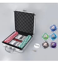 Eğlence Pokers Pazarlık Cips Dices Alüminyum Kasa İle 100 Parça Poker Fişi Seti 11 Gram Texas Holdem