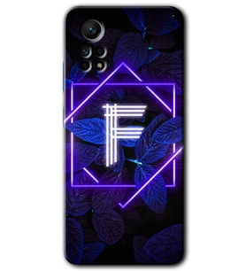Redmi Note 12 Pro 4G Kılıf HD Desen Baskılı Kılıf - Dark Neon Yaprak F Harfi