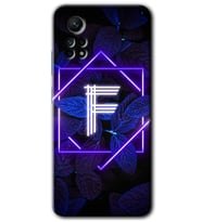 Redmi Note 12 Pro 4G Kılıf HD Desen Baskılı Kılıf - Dark Neon Yaprak F Harfi