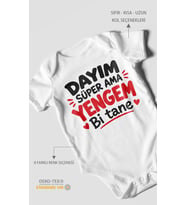 Dayım süper ama yengem bi tane Kısa Kollu Bebek Body %100 Pamuk