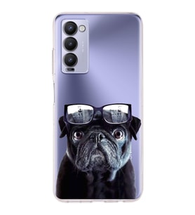 PrintiFy Tecno Camon 18 ile Uyumlu Köpek 3 Kamera Korumalı Şeffaf Kılıf
