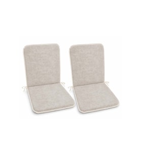 2 Adet Rattan Arkalıklı Sandalye Minderi 4cm Primer Bej