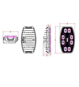 Offroad sis lambası 24.6 x 14 x 8.8cm beyaz-sarı gündüz ledli 12-36v adet / LASS362