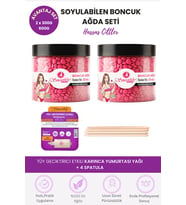 Smoothly 2 Adet Pudralı Soyulabilen Boncuk Ağda 600g+ Karınca Yumurta Yağ + 4 Spatula - Yedek Set