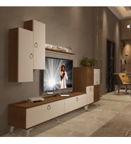 Decoraktiv Eko 6 Mdf Std Gold Tv Ünitesi Tv Sehpası - Ceviz Beyaz (Beyaz - Kahverengi)