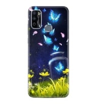Infınıx Hot 9 Play Kılıf Resimli Desenli Baskılı Silikon Kılıf Neon Butterflys 1309