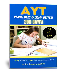 AYT Planlı Ders Çalışma Defteri (200 Sayfa)