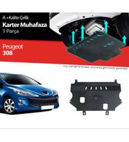 Peugeot 308 Çelik Karter Muhafaza Koruma 2007 2008 2009 2010 2011 2012 2013