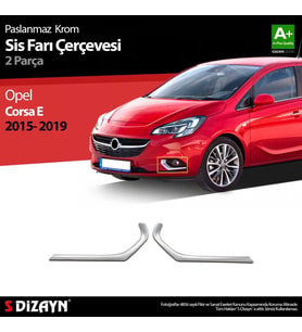 Opel Corsa Uyumlu E Krom Sis Farı Çerçevesi 2 Parça 2015-2019