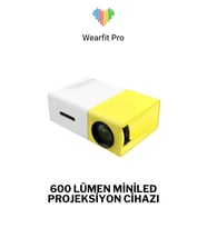 Yg300 Mini LED Projeksiyon Cihazı, 600 Lümen, HDMI, USB, SD Kart, Şarjlı