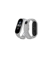 Xiaomi Mi Band 6 Spor Delikli Kordon - Gri-kırmızı