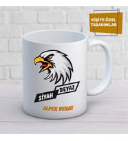 Kişiye Özel Kara Kartal Kupa Bardak