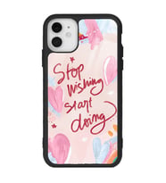 iPhone 11 Pembe Motto Tasarımlı Glossy Telefon Kılıfı